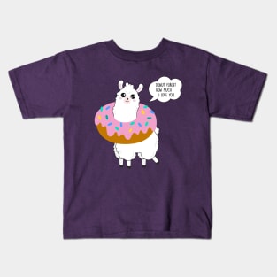 Donut forget how much I love you - Llama Valentine's Day Kids T-Shirt